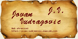 Jovan Vudragović vizit kartica